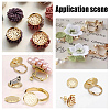 SUNNYCLUE 100Pcs 5 Style Brass Finger Ring/Brooch Sieve Findings KK-SC0002-66-5