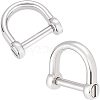 2Pcs 304 Stainless Steel D-Ring Anchor Shackle Clasps STAS-CA0001-56A-1