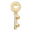 Rack Plating Brass Micro Pave Cubic Zirconia European Dangle Charms KK-P287-20G-1