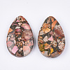 Synthetic Gold Line Regalite/Imperial Jasper/Sea Sediment Jasper Pendants G-S329-074E-2