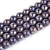 Electroplate Opaque Glass Beads Strands LS-GLAA-T032-P10mm-AB15-1