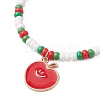 9Pcs Fruit Theme Alloy Enamel Charm Bracelets BJEW-MZ00206-5