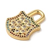 Brass Micro Pave Cubic Zirconia Glass
 Pendants KK-R162-029C-G-2