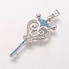 Brass Micro Pave Cubic Zirconia Pendants ZIRC-G094-21P-1