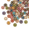 Yilisi 300Pcs 15 Style Flower Shape Rhinestone Buttons RB-YS0001-02-13