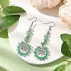 Alloy with Glass with Green Aventurinee Dangle Earrings EJEW-MZ00218-01-2