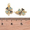 Clover Brass Micro Pave Cubic Zirconia Charms KK-B102-04G-3