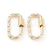 Brass Micro Pave Cubic Zirconia Screw Carabiner Lock Charms X-ZIRC-L093-58A-G-1