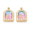 304 Stainless Steel Enamel Pendants STAS-T068-18A-1