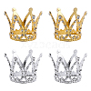 Olycraft 4Pcs 2 Colors Crown Alloy Display Ornaments FIND-OC0001-39-1