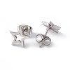 Non-Tarnish 304 Stainless Steel Tiny Hollow Out Star Stud Earrings for Women STAS-A065-01P-2