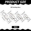 4Pcs 4 Styles 925 Sterling Silver Lobster Claw Clasps STER-ME0001-33S-2