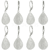 4 Pairs Teardrop Brass Leverback Earrings EJEW-HS0001-21P-1