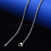 304 Stainless Steel Cable Chain Necklace NJEW-S420-007B-P-4