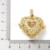 Rack Plating Brass Micro Pave Clear Cubic Zirconia Bead Cage Pendants KK-L224-007G-3