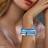 4Pcs 4 Style Acrylic Chunky Curved Tube Stretch Bracelet Sets BJEW-SW00074-03-5