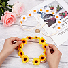 2Pcs 2 Colors Cloth Small Sunflowe Wreath Headband OHAR-CP0001-19-3