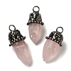 Natural Rose Quartz Pointed Pendants G-K381-02AS-02-1