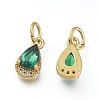 Unplated Brass Cubic Zirconia Charms KK-E772-13A-C-2