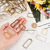 Olycraft 60Pcs 6 Styles Rack Plating Alloy Rectangle Open Back Bezel Pendants FIND-OC0002-64-3