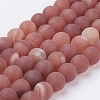 Natural Striped Agate/Banded Agate Bead Strands G-J376-12F-8mm-1
