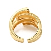 Brass Bypass Open Cuff Rings for Women RJEW-A046-13G-3