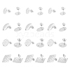 Unicraftale 24Pcs 4 Style Round Oval Rhombus 304 Stainless Steel Stud Earring Findings STAS-UN0056-21-1