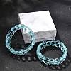 Glass Beads Stretch Bracelets for Women Men BJEW-M049-11D-1