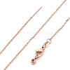 1mm Rack Plating Brass Cable Chain Adjustable Slider Necklaces for Women Men MAK-L044-03RG-4