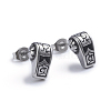 Retro 304 Stainless Steel Stud Earrings EJEW-L248-007AS-1