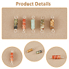 40Pcs 5 Styles Natural Mixed Gemstone Copper Wired Wrapped Connector Charms PALLOY-FH00008-5