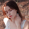 8Pcs 8 Style Brass Rotating Beaded Cuff Rings RJEW-SW0001-01-9