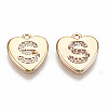 Brass Micro Pave Clear Cubic Zirconia Charms KK-N231-234S-NF-1