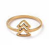 Ion Plating(IP) 201 Stainless Steel Arrow Mark Finger Ring for Women RJEW-J051-05G-2