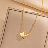 Heart 304 Stainless Steel Pendant Necklaces for Women NJEW-D288-01G-1