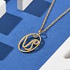 304 Stainless Steel Cubic Zirconia Twelve Constellations Runes Pendant Cable Chain Necklaces for Women NJEW-B121-02G-10-3