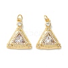 Rack Plating Brass Micro Pave Clear Cubic Zirconia Pendants KK-D073-22G-1