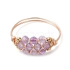 Natural Gemstone Beads with Solid Round Brass Beads and Eco-Friendly Copper Wire Rings RJEW-TA00184-3