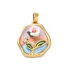 Brass Enamel Pendants KK-S502-02G-1