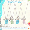 ANATTASOUL 4Pcs 4 Style Twist Teardrop Glass & Alloy Ocean Theme Pendant Necklaces Set NJEW-AN0001-57-2