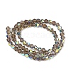 Electroplate Transparent Glass Beads Strands EGLA-K015-18L-2