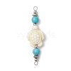 Dyed Synthetic Turquoise Connector Charms PALLOY-JF02767-3