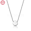 925 Sterling Silver Flat Round Pendant Necklaces for Women NW7727-2-2
