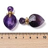 Natural Amethyst Faceted Teardrop Bottle Pendants G-A225-02G-05-3