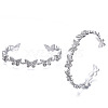 Cubic Zirconia Butterfly Cuff Bangle BJEW-N014-004P-NF-3