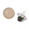 Resin Glass Seed Beaded Flower Pendants PALLOY-MZ01106-3