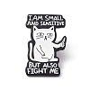 Cat with Word Alloy Brooch for Backpack Clothes JEWB-M024-02B-A-1