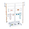 3-Tier T Bar Plastic Jewelry Towers for Earrings Rings ODIS-WH0030-204-1