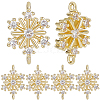 10Pcs Brass Micro Pave Clear Cubic Zirconia Connector Charms ZIRC-BBC0002-86C-1