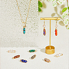 SUPERFINDINGS 10Pcs 10 Styles Mixed Gemstone Double Terminal Pointed Pendants FIND-FH0006-90-4